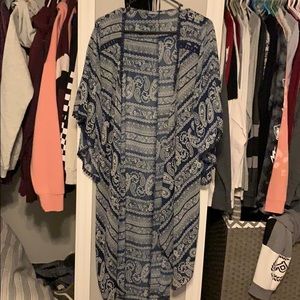 Throw over Blue bandanna pattern Shaw